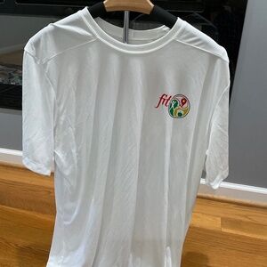 Men's Sport-Tek White Fuji Fit Trainers Short Sleeve Tee Shirt, Size XL